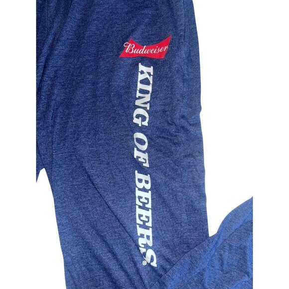 Budweiser King Of Beers Sweatpants Adult XL Blue Lounge Pants PJs Athleisure - Picture 7 of 9